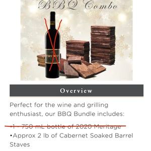 Trump Winery Cabernet Soaked Wood Barrel Staves 2 pounds